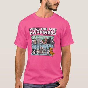 Camiseta Meu Medicamento Para Felicidade Chamava Gatos Todo