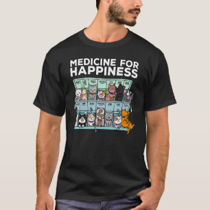 Camiseta Meu Medicamento Para Felicidade Chamava Gatos Todo
