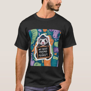 Camiseta Meu melhor amigo é um furão - Patte retrô bonito d