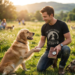 Camiseta Meu Melhor Amigo Tem Patas Papai Cachorro Vintage