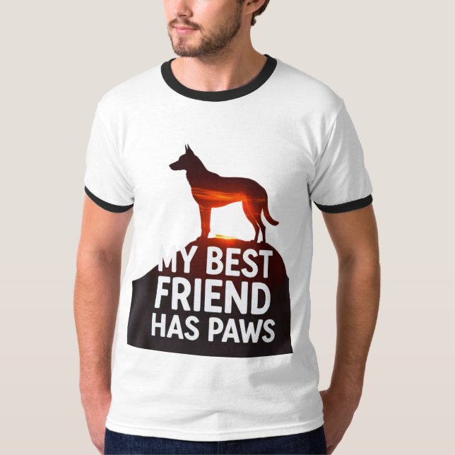 Camiseta Meu Melhor Amigo Tem Patas" - Silhueta de Cachorro (Frente)