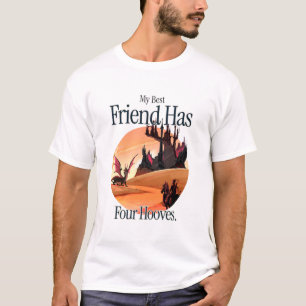 Camiseta Meu Melhor Amigo Tem Quatro Cascos Amante de Caval