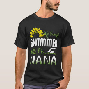 Camiseta Meu Nadador Favorito Me Chama Nana Sunflower Swimm
