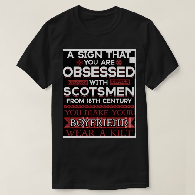 Camiseta Meu Namorado Veste um Kilt Escocês (Frente do Design)