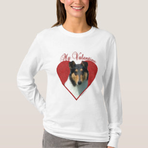 Camiseta Meu Namorados Collie Suave; Tricolor Collie