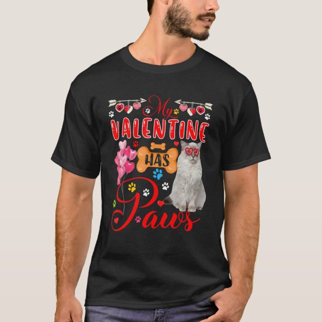 Camiseta Meu Namorados Tem Palhetas Bonitas De Gato De Gato (Frente)