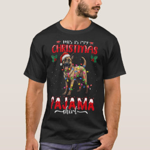Camiseta Meu Natal Pajama Belga Malinois Papais noeis Cla
