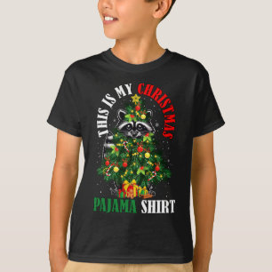 Camiseta Meu Natal Pajama Raccoon Como Criança Da Árvore Do