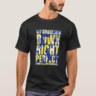 Camiseta Meu neto Baixo, Síndrome Perfeita para Baixo, T21