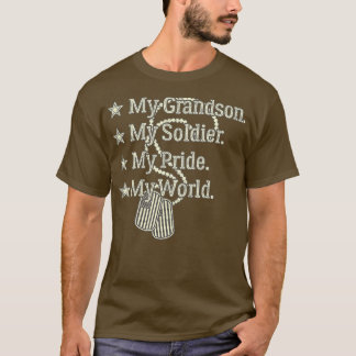 Camiseta Meu neto Meu Herói Soldado Orgulhoso Vovô Militar