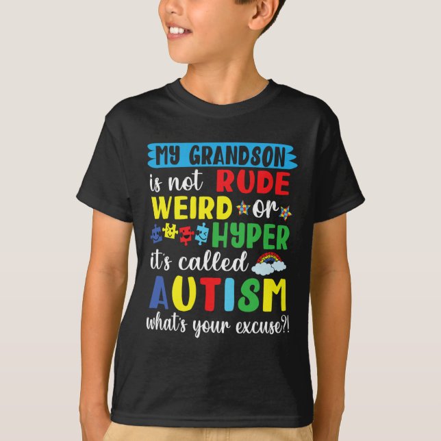 Camiseta Meu neto não é estranho ou Hyper é chamado (Frente)