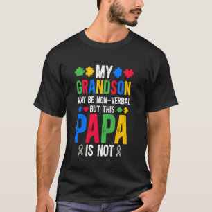 Camiseta Meu neto orgulhoso autismo papai guerreiro do auti