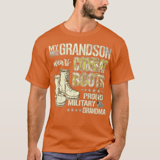 Camiseta Meu neto Veste Botas de Combate - Orgulho Militar