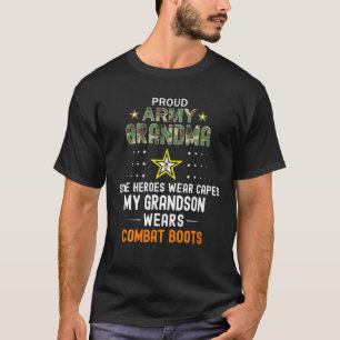 Camiseta Meu neto Veste Vovó do Exército de Combate a Bot