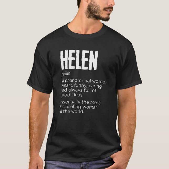 Camiseta Meu Nome É Helen Funny Nome de etiqueta (Frente)