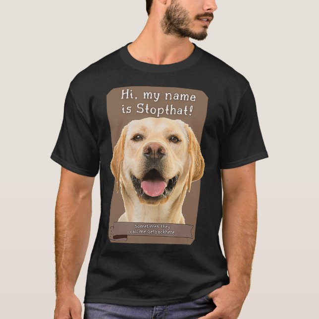 Camiseta Meu Nome É Parado Engraçado Labrado Do Laboratório (Frente)