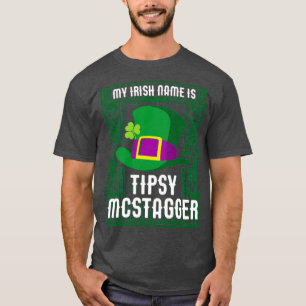 Camiseta Meu nome irlandês é Tipsy McStagger Funny St Patri