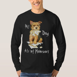 Camiseta Meu Norwich Terrier comeu meus trabalhos de casa