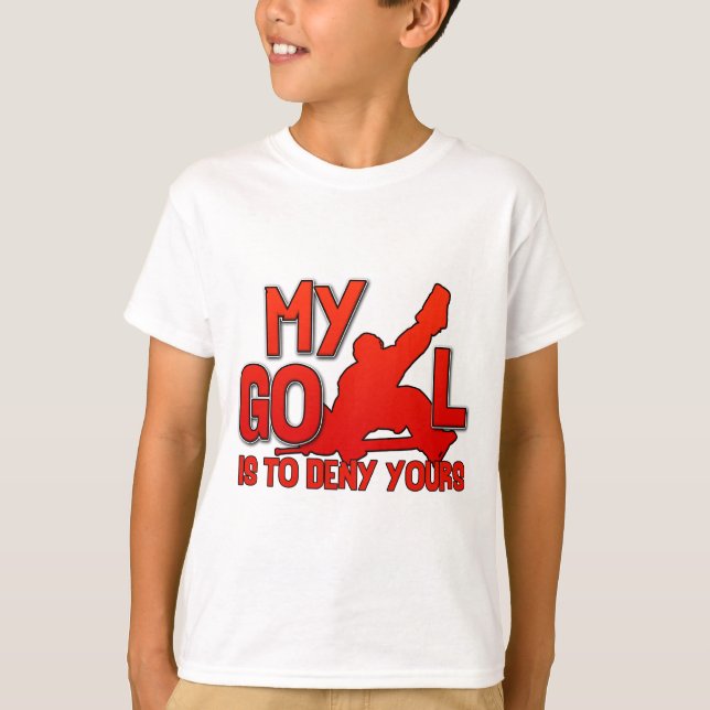 Camiseta Meu objetivo, Goalie do hóquei (Frente)
