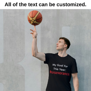 Camiseta Meu Objetivo Para Este Ano: Perseverança Preto