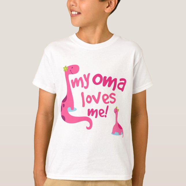 Camiseta Meu Oma ama-me dinossauro (Frente)