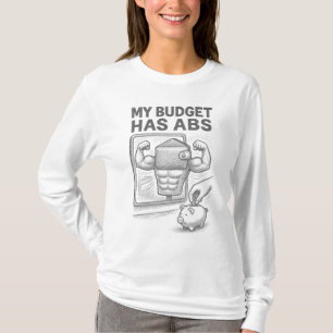 Camiseta Meu Orçamento Tem Abdômen Esboço Engraçado de Alfa
