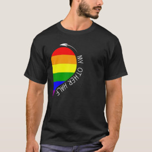 Camiseta Meu Outro Orgulho Arco-Íris de Casal Metade Gay Le