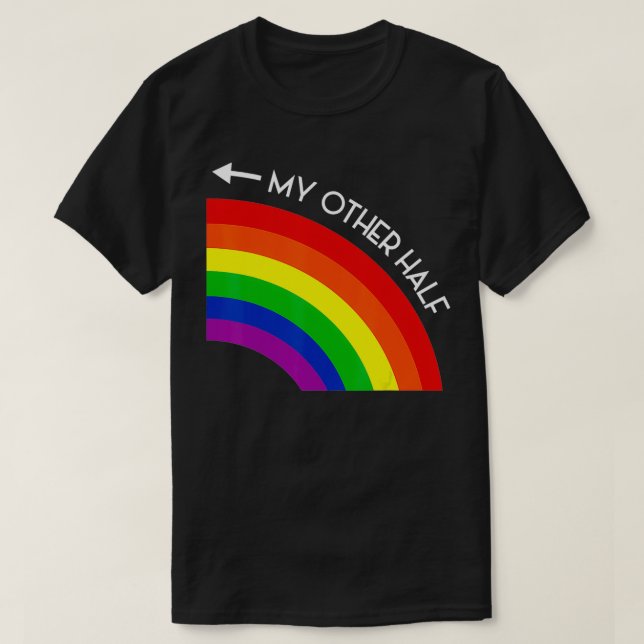 Camiseta Meu Outro Orgulho Arco-Íris de Meia Gay Legal LGBT (Frente do Design)