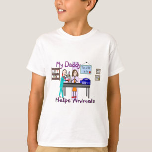 Camiseta Meu pai ajuda animais--O veterinário caçoa camis