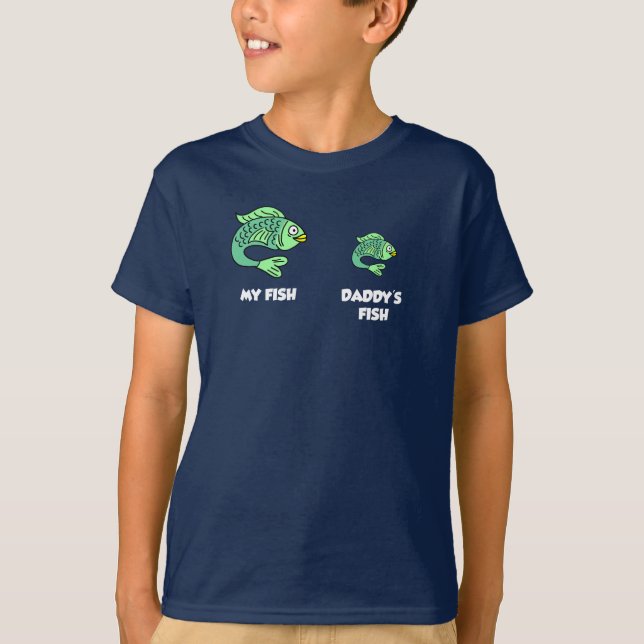 Camiseta Meu Pai De Peixes Engraçado Pescando (Frente)