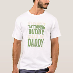 Camiseta Meu Pai de Tatuagem de Amigo Favorito Tatuou Pai H