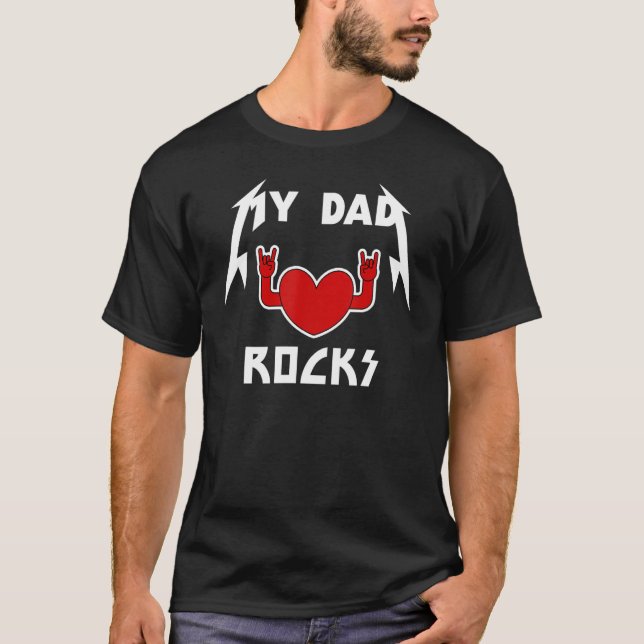 Camiseta Meu Pai é Doidaço Pai Rocker Rock n Roll Metal (Frente)