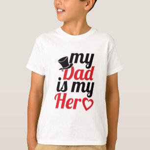 Camiseta meu pai é meu herói (Dia de os pais Feliz)