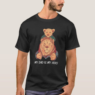 Camiseta Meu Pai É Meu Leão Herói Filho Filho Filho Filha C