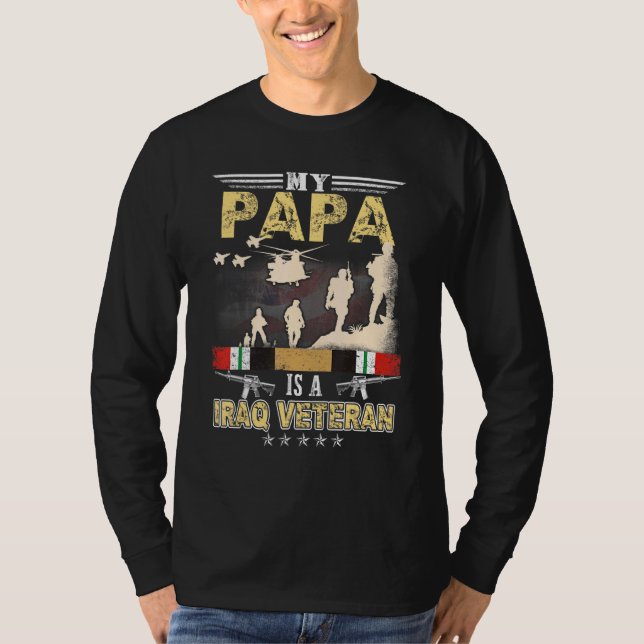 Camiseta Meu Pai É Um Veterano Do Iraque Orgulhoso De Nós V (Frente)