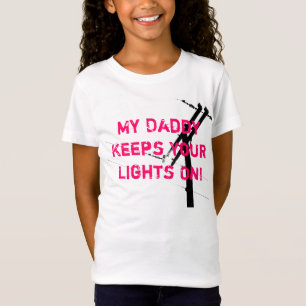 Camiseta Meu pai mantem suas luzes, Linegirl-COR-DE-ROSA
