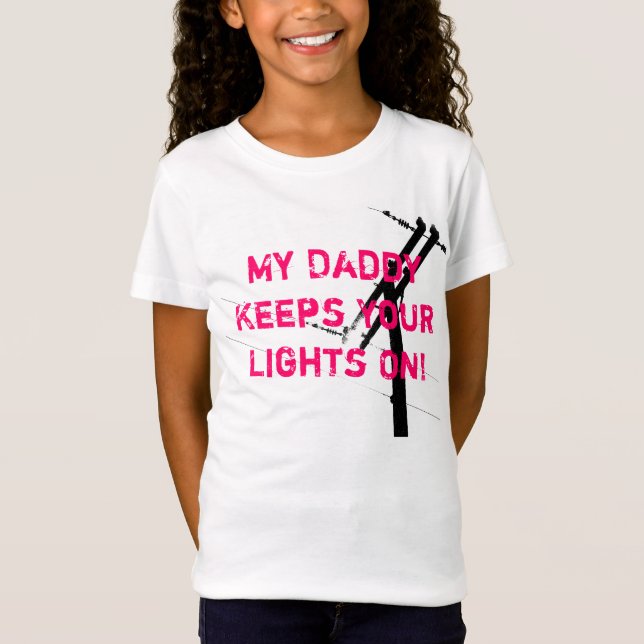 Camiseta Meu pai mantem suas luzes, Linegirl-COR-DE-ROSA (Frente)