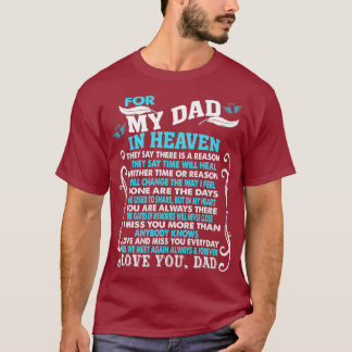 Camiseta Meu Pai no Céu Poema para Filha Filho Perde Pai