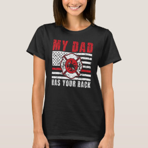 Camiseta Meu Pai Tem Seu Filho Bombeiro Costas Filha Bombei