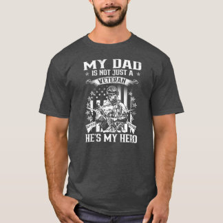 Camiseta Meu Pai Veterano Meu Herói Veterano Suporta Engraç