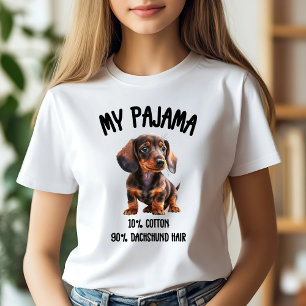 Camiseta Meu Pajama - 10% Algodão, 90% Cabelo Dachshund