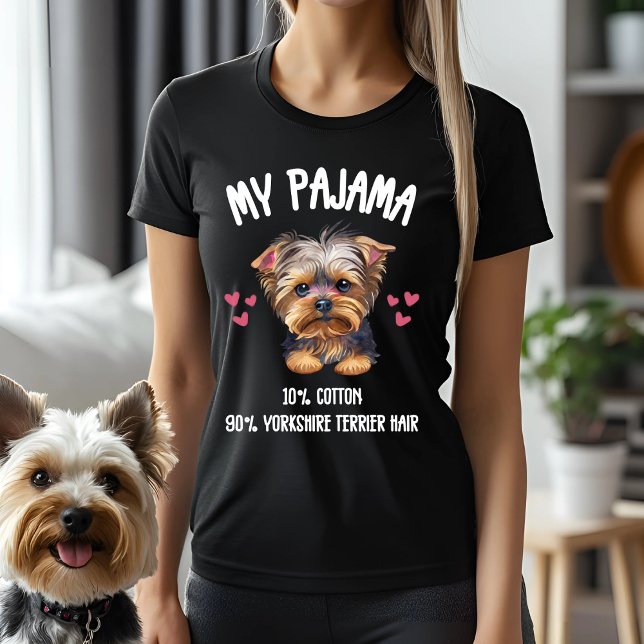 Camiseta Meu Pajama - 10% de algodão, 90% Yorkshire Terrier (Criador carregado)
