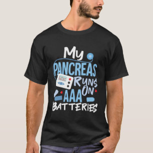 Camiseta Meu Pancreino Funciona Em Baterias Aaa Tipo 1 Diab