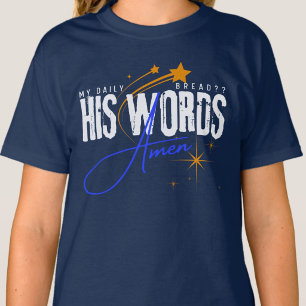 Camiseta Meu Pão Diário - Fé Religiosa Espiritual Azul
