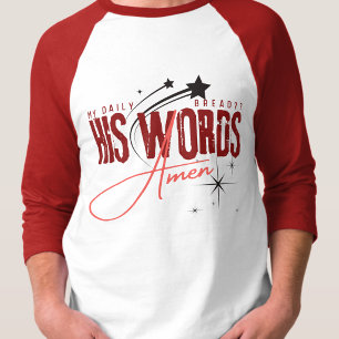 Camiseta Meu Pão Diário - Sua Palavra Deus Fé Gratidão Verm