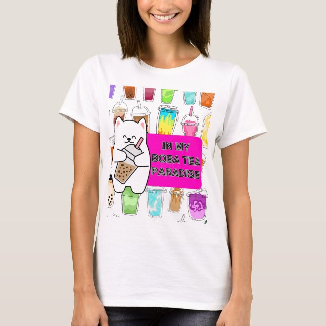 CAMISETA MEU PARAÍSO DE BOBA TEA (Frente)