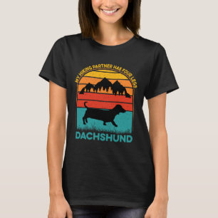 Camiseta Meu Parceiro De Caminho Tem Quatro Pernas Dachshun