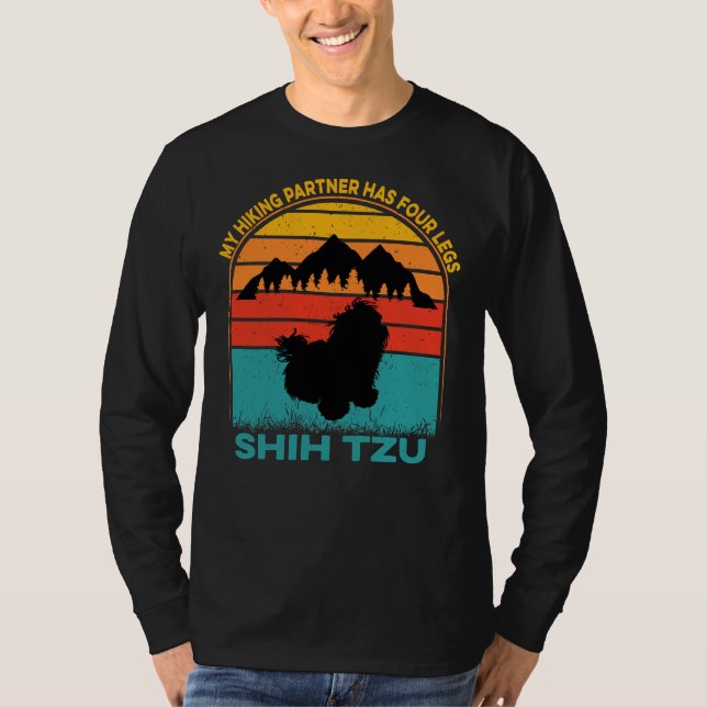 Camiseta Meu Parceiro De Caminho Tem Quatro Pernas Shih Tzu (Frente)