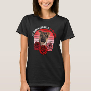 Camiseta Meu pastor alemão é meu valentim engraçado pastor