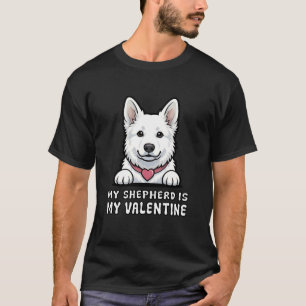 Camiseta Meu Pastor é meu namorado Pastor Alemão Branco